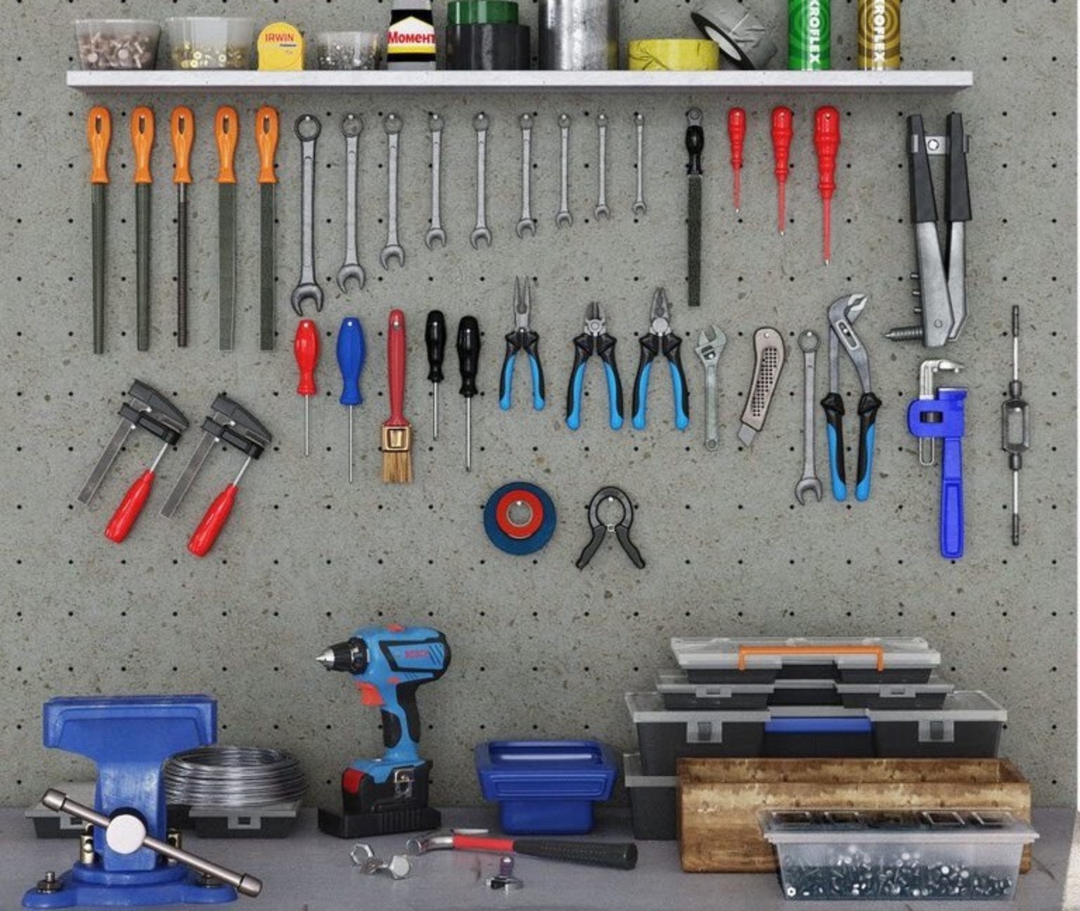 Tools and equipment display